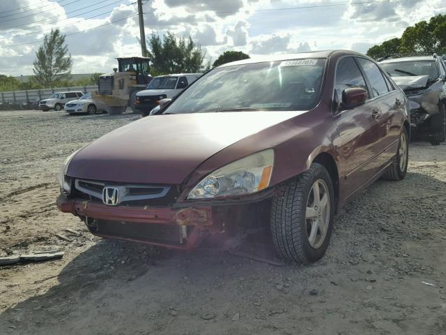 1HGCM56864A049801 - 2004 HONDA ACCORD EX BURGUNDY photo 2