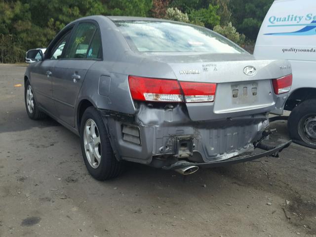 5NPEU46F16H061236 - 2006 HYUNDAI SONATA GLS GRAY photo 3