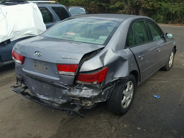 5NPEU46F16H061236 - 2006 HYUNDAI SONATA GLS GRAY photo 4