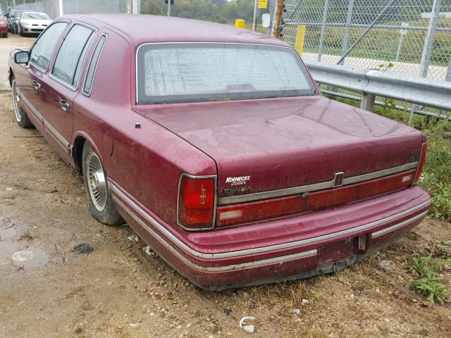 1LNLM81W0NY720437 - 1992 LINCOLN TOWN CAR E MAROON photo 3