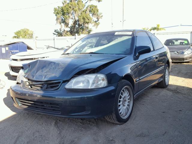 1HGEJ8243YL065423 - 2000 HONDA CIVIC EX GREEN photo 2