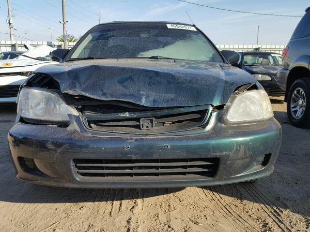 1HGEJ8243YL065423 - 2000 HONDA CIVIC EX GREEN photo 9