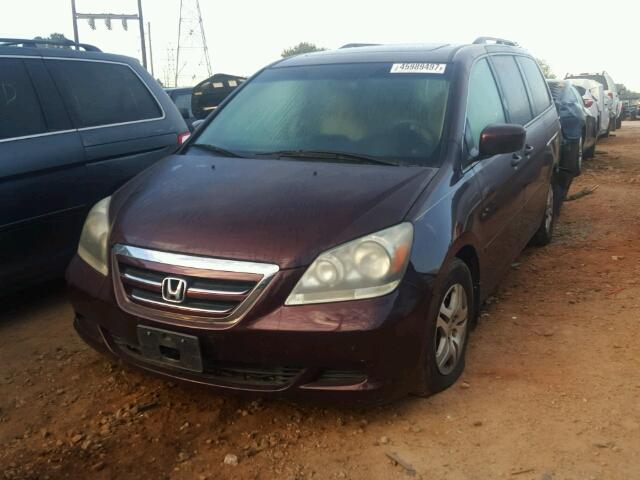 5FNRL38767B432752 - 2007 HONDA ODYSSEY EX MAROON photo 2