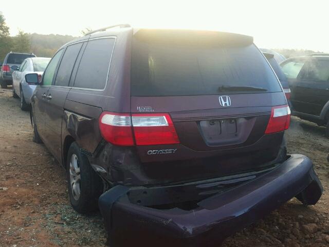 5FNRL38767B432752 - 2007 HONDA ODYSSEY EX MAROON photo 3