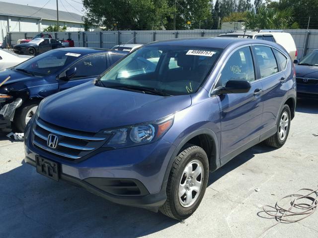 2HKRM4H36EH615860 - 2014 HONDA CR-V BLUE photo 2