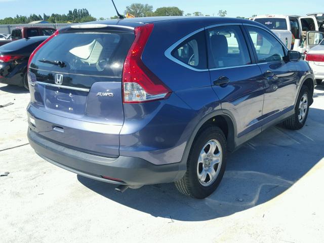 2HKRM4H36EH615860 - 2014 HONDA CR-V BLUE photo 4