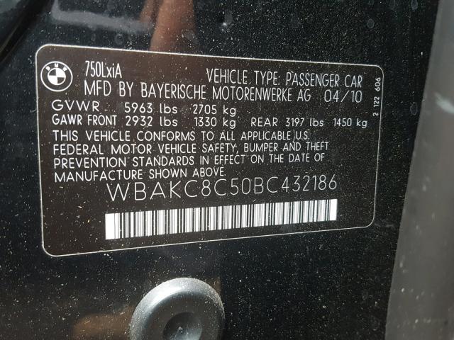 WBAKC8C50BC432186 - 2011 BMW ALPINA B7 შავი ფოტო 10