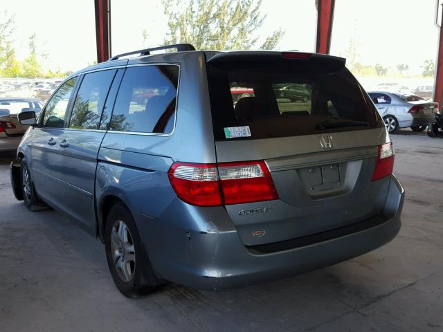 5FNRL38437B081353 - 2007 HONDA ODYSSEY EX BLUE photo 3