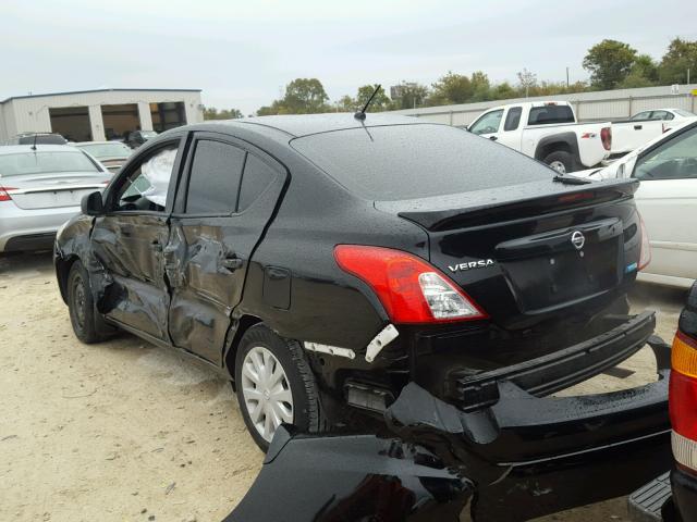 3N1CN7AP2FL880409 - 2015 NISSAN VERSA S BLACK photo 3