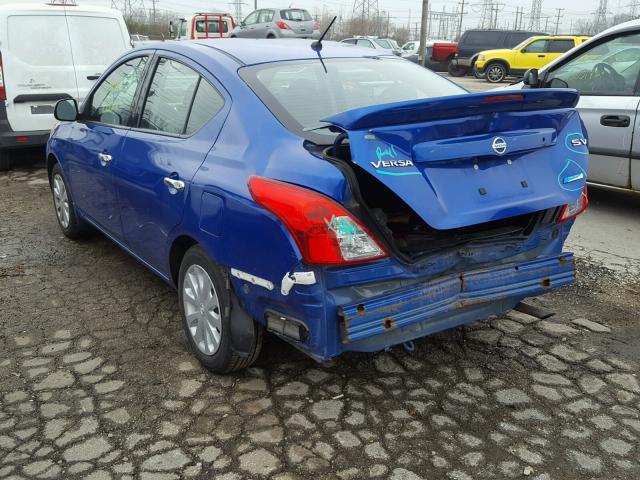 3N1CN7AP0EL839386 - 2014 NISSAN VERSA S BLUE photo 3