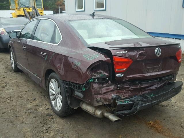 1VWCP7A34CC092594 - 2012 VOLKSWAGEN PASSAT SEL RED photo 3