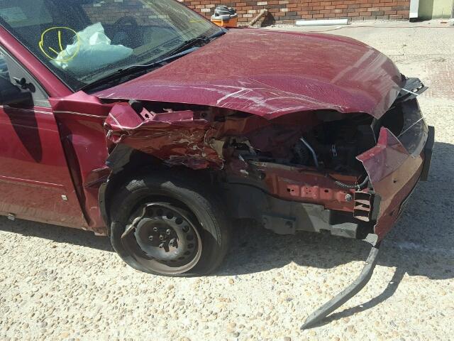 1G1ZS51F06F162209 - 2006 CHEVROLET MALIBU LS მუქწითელი ფოტო 9