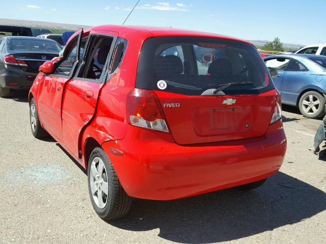 KL1TD66626B539966 - 2006 CHEVROLET AVEO BASE Қызыл фото 3