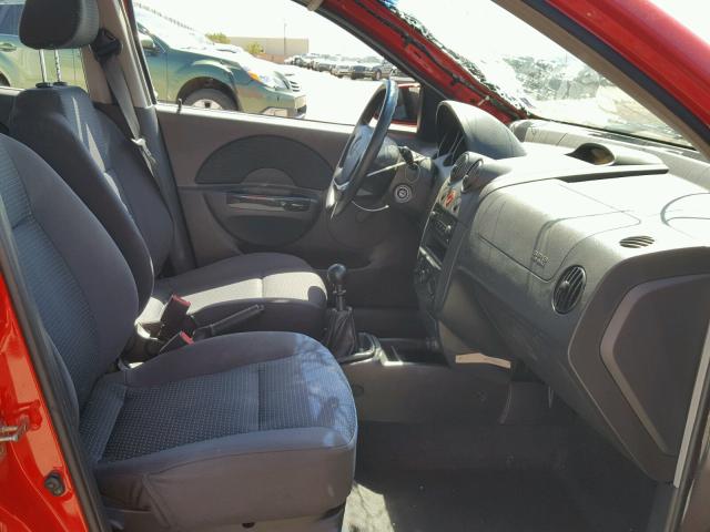 KL1TD66626B539966 - 2006 CHEVROLET AVEO BASE Қызыл фото 5