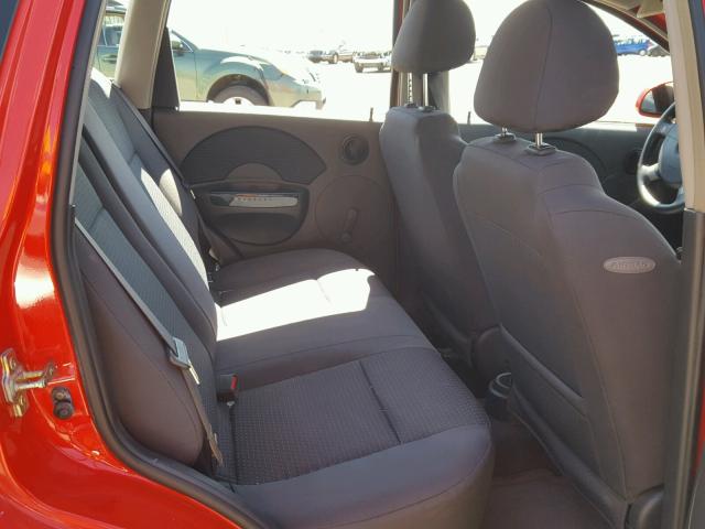 KL1TD66626B539966 - 2006 CHEVROLET AVEO BASE Қызыл фото 6