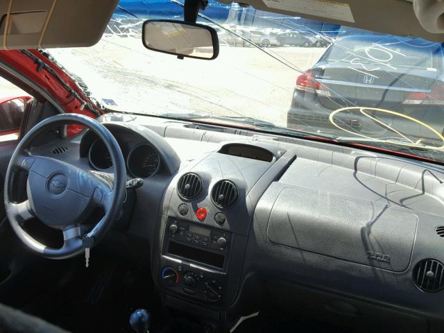 KL1TD66626B539966 - 2006 CHEVROLET AVEO BASE Қызыл фото 9