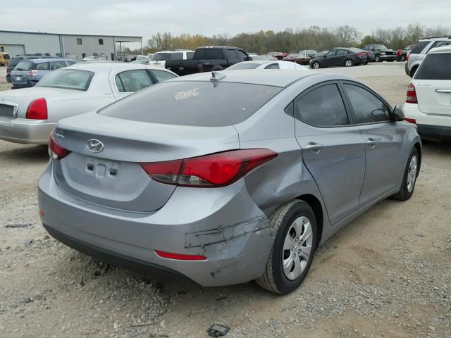 5NPDH4AE1GH748183 - 2016 HYUNDAI ELANTRA SE SILVER photo 4