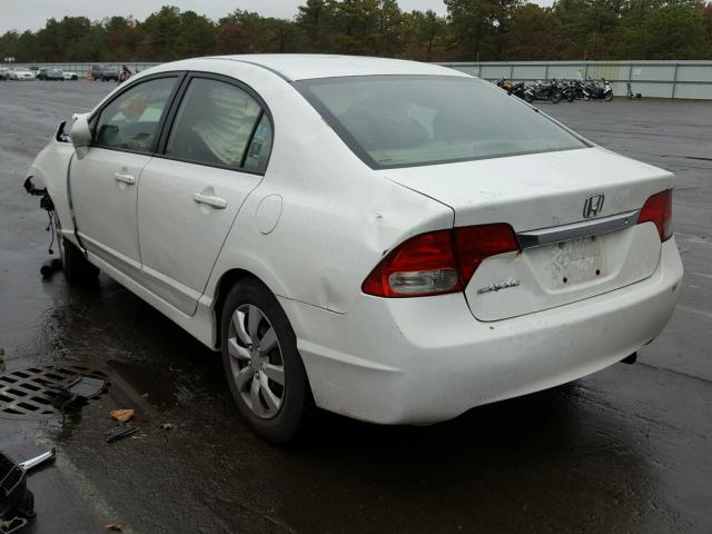 2HGFA16589H543915 - 2009 HONDA CIVIC LX WHITE photo 3