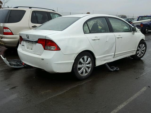 2HGFA16589H543915 - 2009 HONDA CIVIC LX WHITE photo 4