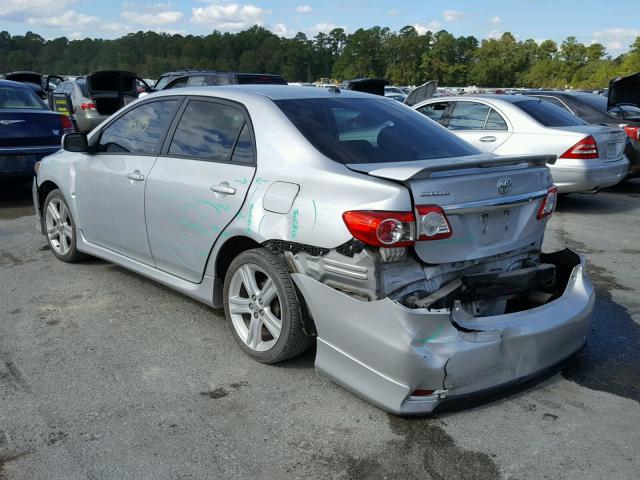 5YFBU4EE0DP215494 - 2013 TOYOTA COROLLA BA SILVER photo 3