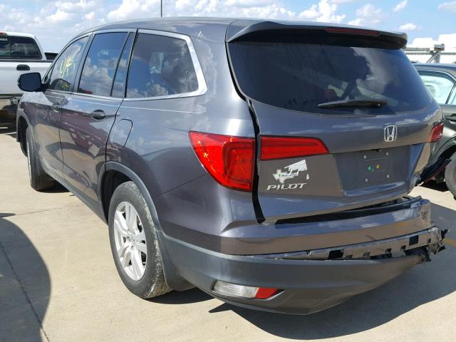 5FNYF5H19GB026782 - 2016 HONDA PILOT LX GRAY photo 3