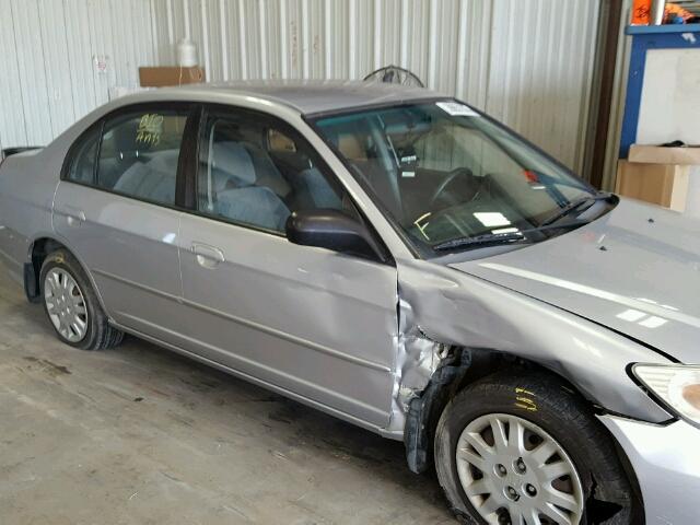 2HGES16555H608884 - 2005 HONDA CIVIC LX SILVER photo 9