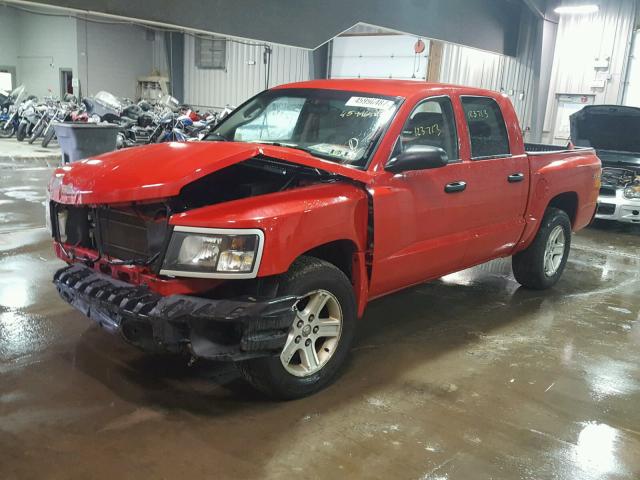 1D7CW3GK5AS221237 - 2010 DODGE DAKOTA SXT RED photo 2