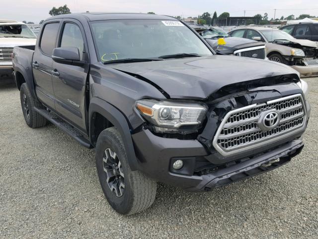5TFCZ5AN3GX031416 - 2016 TOYOTA TACOMA DOU GRAY photo 1