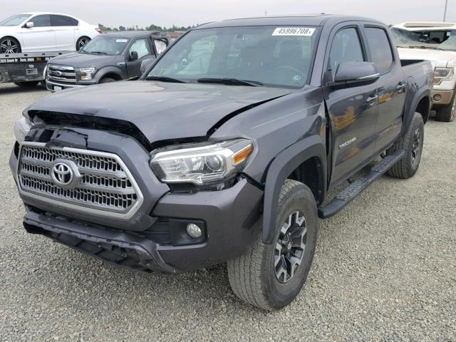5TFCZ5AN3GX031416 - 2016 TOYOTA TACOMA DOU GRAY photo 2