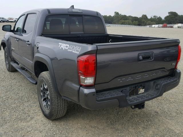 5TFCZ5AN3GX031416 - 2016 TOYOTA TACOMA DOU GRAY photo 3