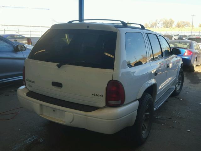 1B4HS28N11F554541 - 2001 DODGE DURANGO WHITE photo 4