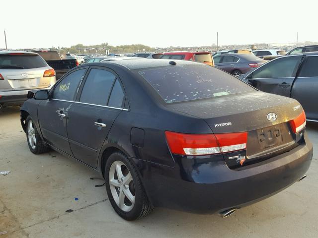 5NPEU46F57H243006 - 2007 HYUNDAI SONATA BLUE photo 3