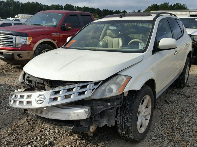 JN8AZ08T35W326392 - 2005 NISSAN MURANO SL WHITE photo 2