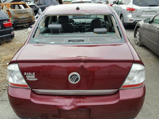 1MEHM42W08G601202 - 2008 MERCURY SABLE PREM RED photo 9