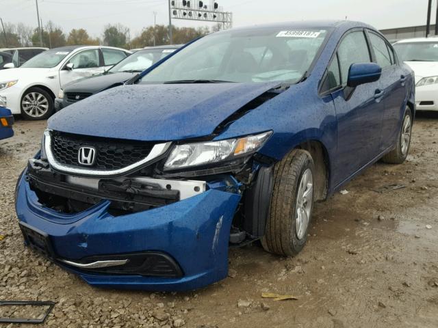 19XFB2F54FE039886 - 2015 HONDA CIVIC LX BLUE photo 2