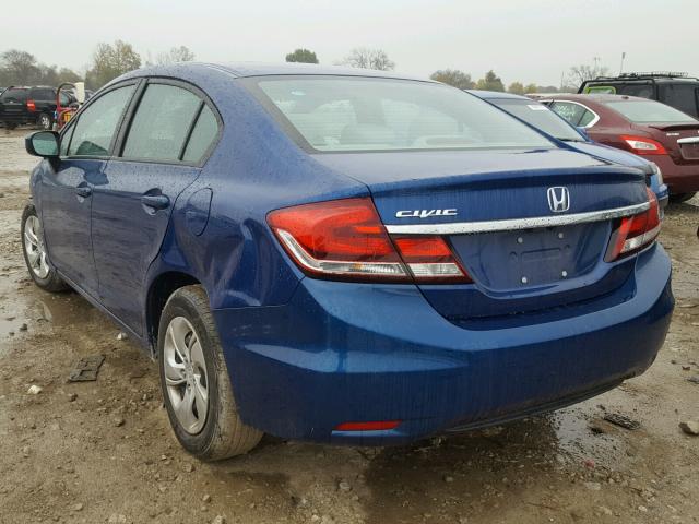 19XFB2F54FE039886 - 2015 HONDA CIVIC LX BLUE photo 3