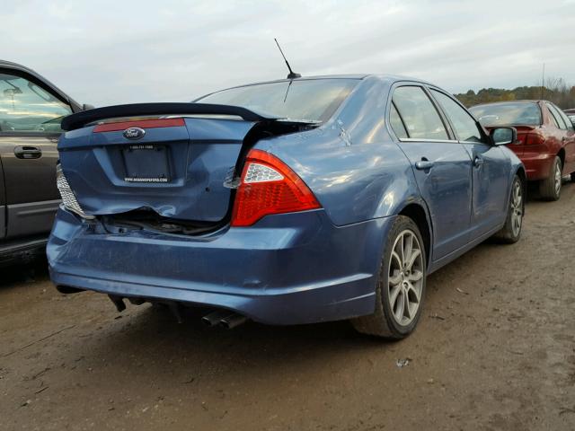 3FAHP0HA8AR281998 - 2010 FORD FUSION SE BLUE photo 4