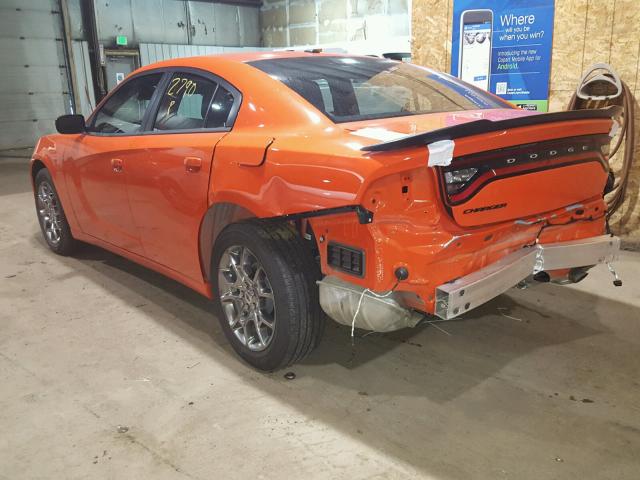 2C3CDXFGXHH645054 - 2017 DODGE CHARGER SE ORANGE photo 3