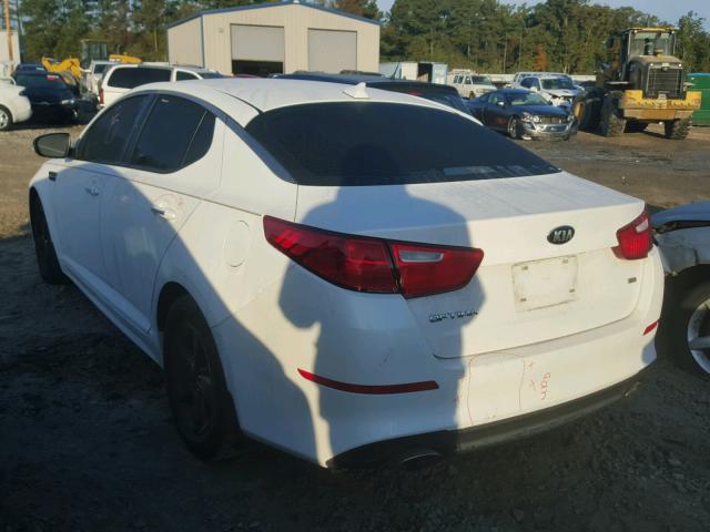 5XXGM4A75EG272426 - 2014 KIA OPTIMA LX WHITE photo 3