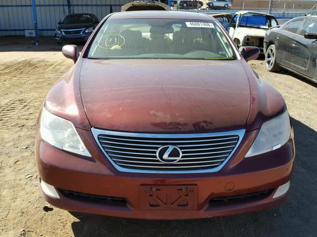 JTHCL46FX95002392 - 2009 LEXUS LS 460 MAROON photo 9