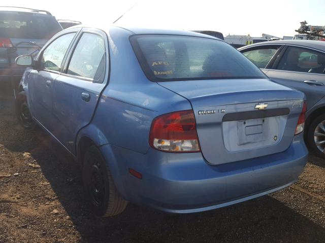 KL1TD52685B367702 - 2005 CHEVROLET AVEO BASE Կապույտ լուսանկար 3