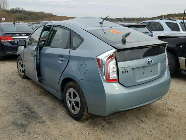 JTDKN3DU4D5658566 - 2013 TOYOTA PRIUS BLUE photo 3