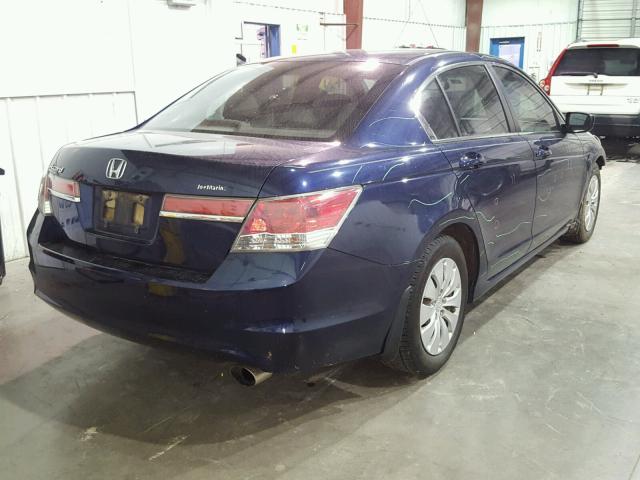 1HGCP2F39BA016654 - 2011 HONDA ACCORD LX BLUE photo 4