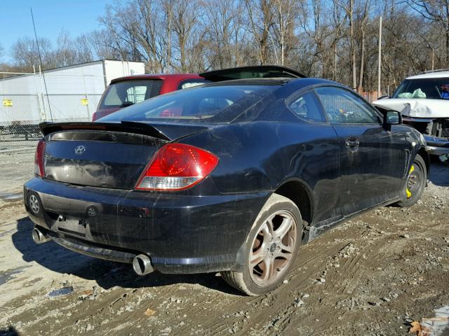 KMHHN65F66U224293 - 2006 HYUNDAI TIBURON GT BLACK photo 4