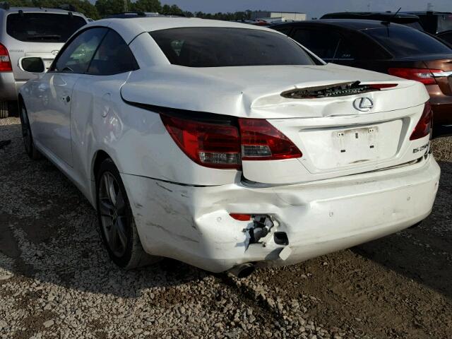 JTHFF2C25C2522129 - 2012 LEXUS IS 250 WHITE photo 3