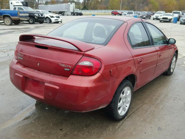 1B3ES56C93D260135 - 2003 DODGE NEON SXT RED photo 4