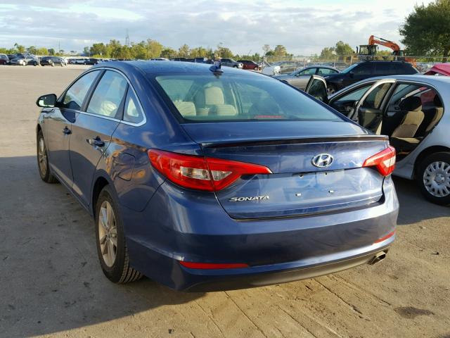 5NPE24AF7GH353777 - 2016 HYUNDAI SONATA BLUE photo 3