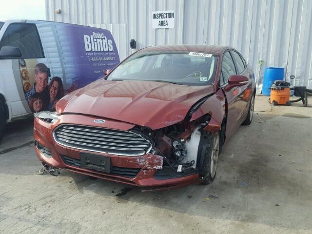 3FA6P0H72ER106258 - 2014 FORD FUSION RED photo 2