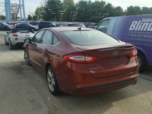 3FA6P0H72ER106258 - 2014 FORD FUSION RED photo 3