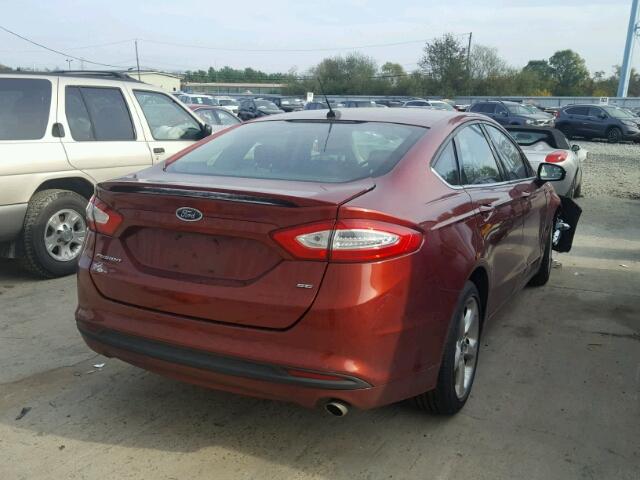 3FA6P0H72ER106258 - 2014 FORD FUSION RED photo 4